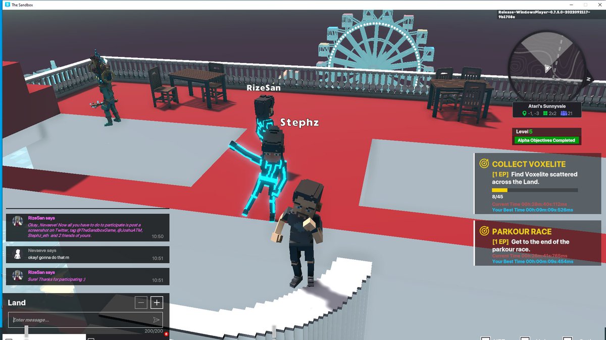 Nevaeve1's tweet photo. Just won the dancing battle contest!! @TheSandboxGame had fun with @JoshuATM @Stephz_eth. Join me next time @will4mewill @Ameretti312 https://t.co/wtY5px658x