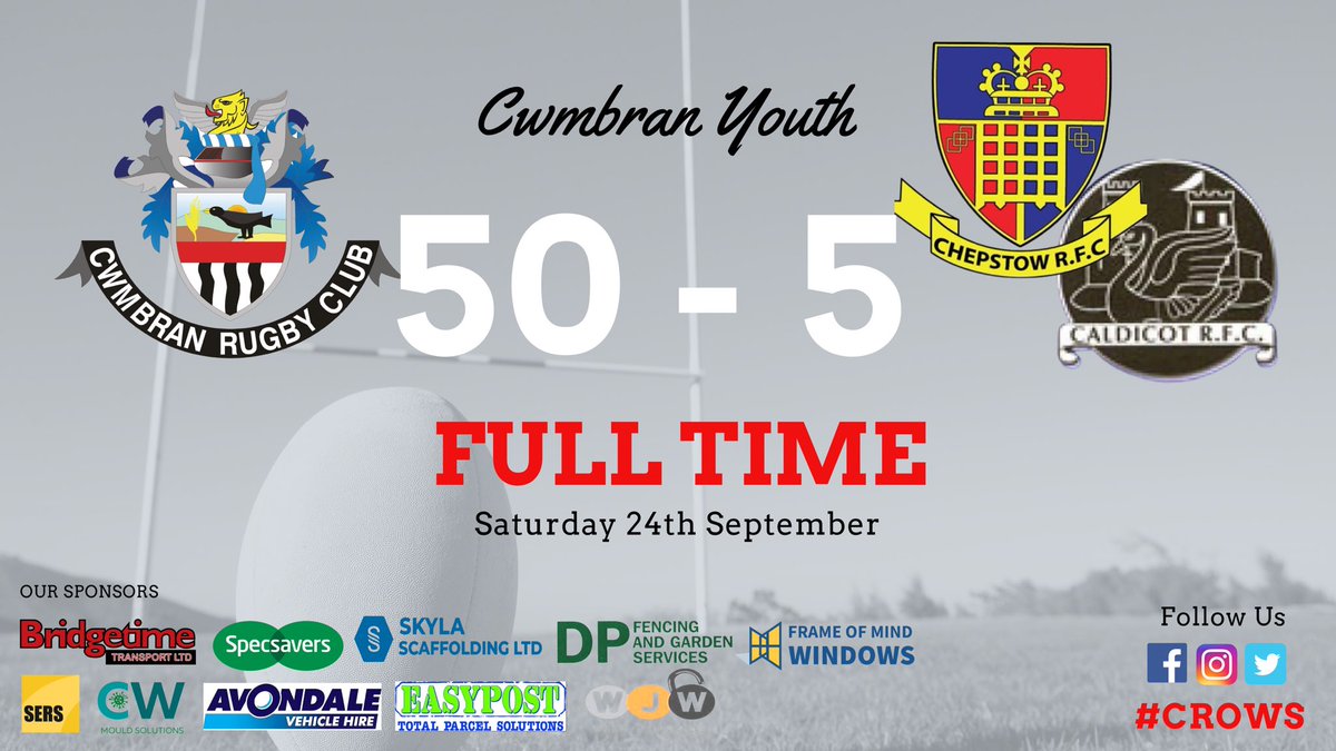 It’s a double win for Cwmbran today! #youthrugby #crows