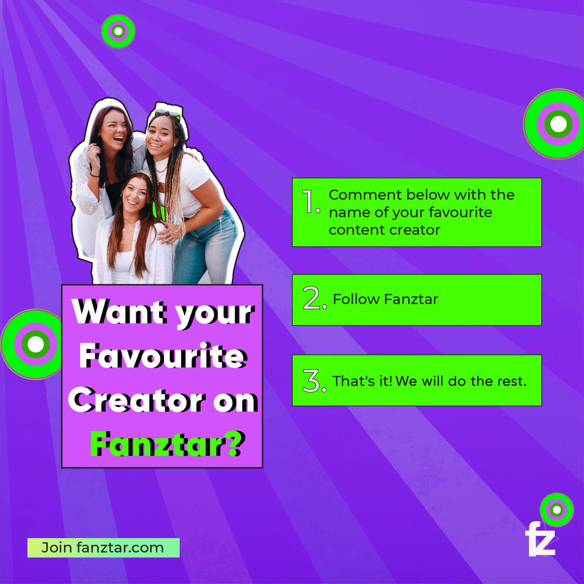 join_fanztar's tweet photo. Want your favourite Creator on Fanztar?

#fans #web3 #fancards #creators #socialmedia #nft #sharesuccess #ownashare #fanztar https://t.co/b3nS5gGV8O