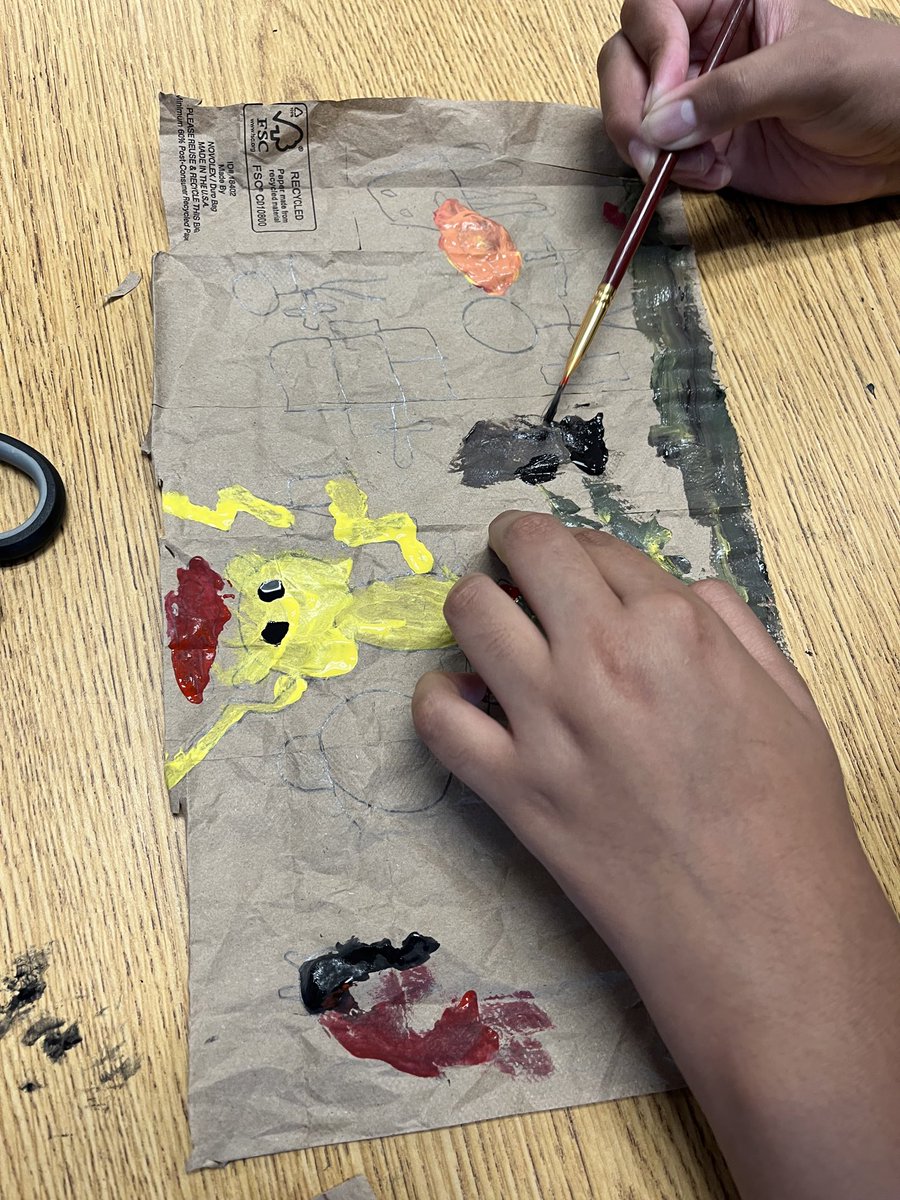 Created cave paintings after diving into the Paleolithic and Neolithic ages. We had a great discussion on the purpose and downsides of cave paintings. #6thgrade