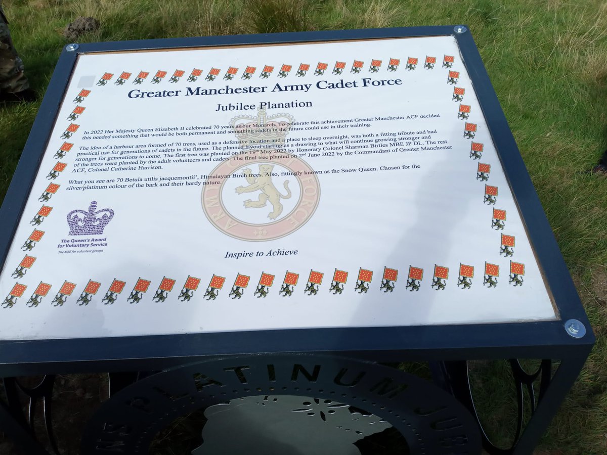 CountessPR's tweet photo. Unforgettable day with GM Mayors Civic Heads & GM Army Cadet Force & Leaders at Holcome Moor Training Ground #activities. Unveiling of Platinum Jubilee Planation by VLL Hon Colonol Sharman Birtles & Colonel Christine Harrison #GMAFC @GMLO_UK #HighSheriff https://t.co/wGP7tvXeYH