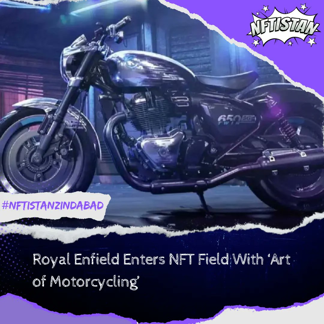 thenftistan's tweet photo. Royal Enfield Enters NFT Field With ‘Art of Motorcycling’
Join the Army @NFTistan - Be the part of the Fastest growing NFT Community!
.
.
#NFTistan #NFTistanZindabad #NFTPakistan #PakistanNFT #NFTinPakistan #SANDBOX #NFT #NFTs #MetaverseNews #Web3News #CryptoNews #CryptoUpdates https://t.co/EJMeRdWu5d