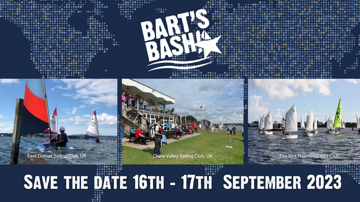 BartsBash's tweet photo. β ANNOUNCING BART'S BASH 2023 β
Save the date: 16th - 17th September 2023
We can't wait to see what you have in store for your events in 2023! We want to say a huge thank you to everyone who has taken part and supported Bart's Bash so far.
#sailonbart #bartsbash https://t.co/7ihG3SxBHq