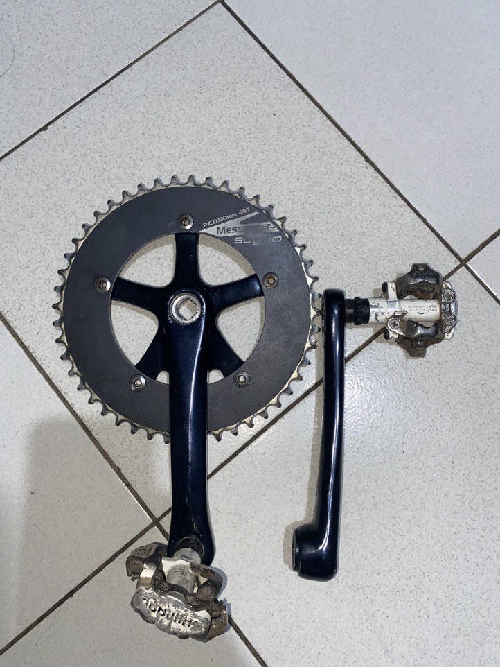 akimuga's tweet photo. crankset sugino messenger 48T + shimano cleat pedal

600k nego!!! 🔥🔥🔥

#fnfjb https://t.co/RRqjy8ZlLR