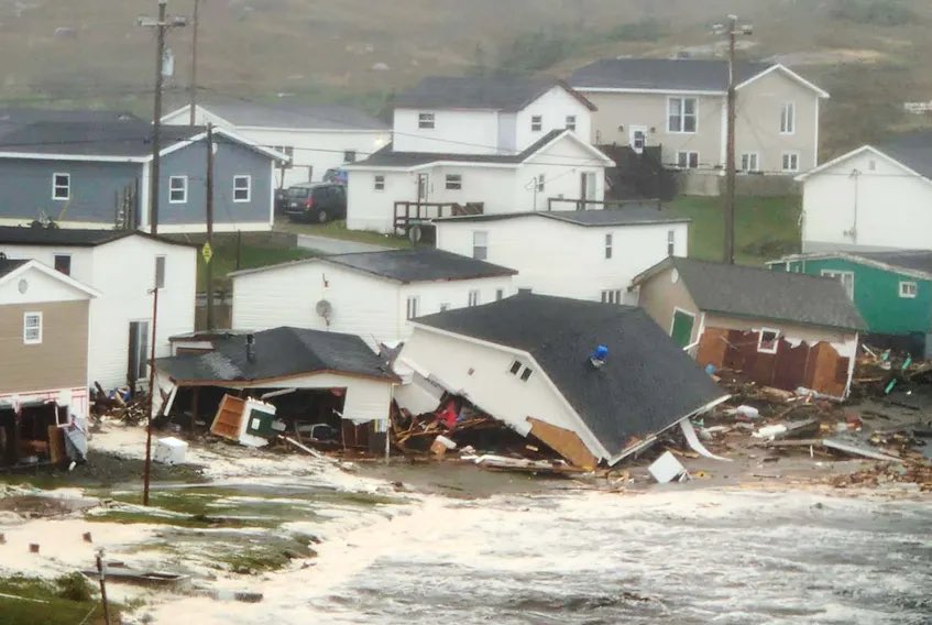 JClyxi's tweet photo. More of Port Aux Basques, NL, probably the worst hit area as they have already declared a state of emergency. Homes are getting washed into the ocean. https://t.co/tOX904Z9gi