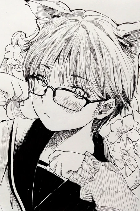 #3連休はフォロワーさんが増える
おまえら、メガネっ娘を描くなら"レンズの屈折"を頼みましたよ 