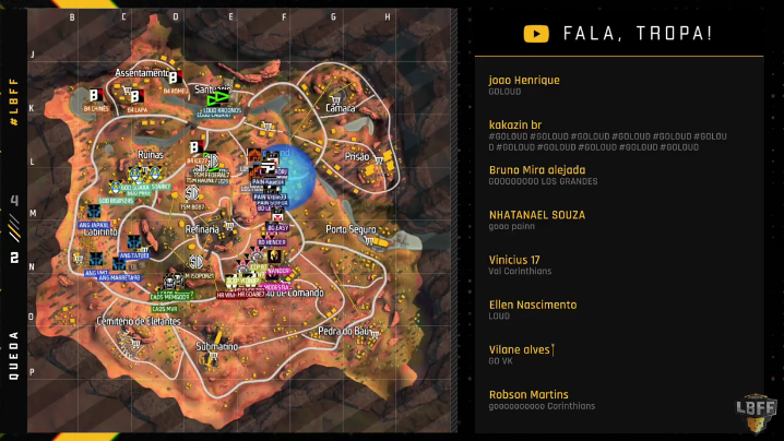Esquentou aí? Aqui tá pegando fogo! 🔥
Mapa na tela! Queda 2 autorizada!
Cadê as tropinhas? 😎 #LBFFnaRedeTV #LBFF

<a href="/LOUDgg/">LOUD 🇧🇷</a>, @godunidas, <a href="/TropiCaosGG/">TropiCaos</a>, @corinthians_ff, <a href="/b4ofc/">B4 Esports</a>, <a href="/TSM_BR/">TSM Brasil 🇧🇷 🏆 #TSM100</a>, <a href="/losgrandesgg/">LØS</a>, <a href="/paiNGamingBR/">paiN Gaming</a>, <a href="/hummeresports/">HUMMER Esports</a>, <a href="/VivoKeyd/">Vivo Keyd Stars</a>, <a href="/vasco_esports/">Vasco eSports</a>, <a href="/realesports_gg/">Real e-Sports</a>