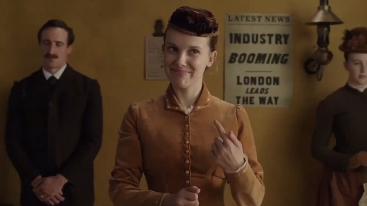 milliefeed's tweet photo. millie bobby brown in enola holmes 2 https://t.co/feoEzdL6JQ