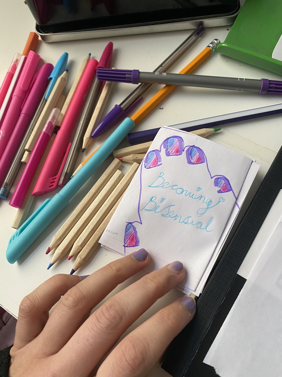 LipskiOli's tweet photo. Just attended the cutest zine workshop, where I turned my workshop into a zine… #meta #ibrc22 @bisexualscience https://t.co/jsEZiK9kn7
