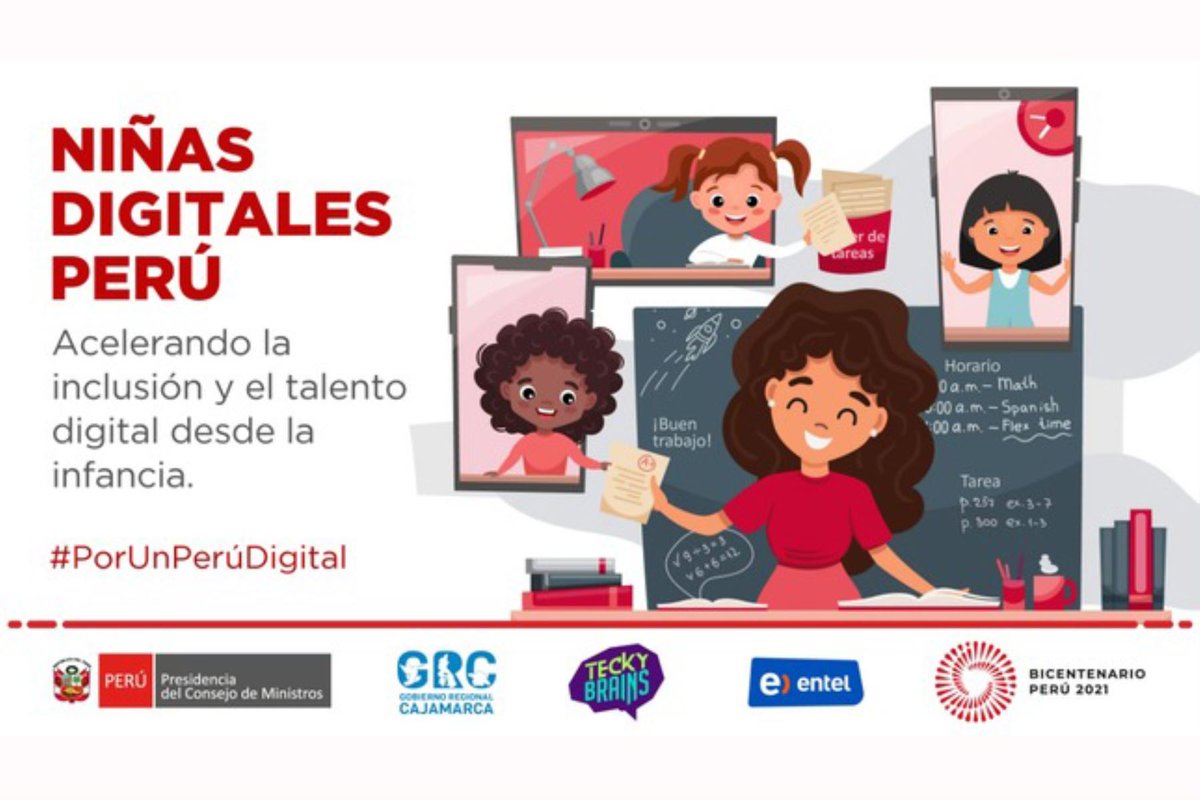 Agencia_Andina's tweet photo. 📱 Lanzan la tercera edición del programa “Niñas Digitales Perú”, con el fin de impulsar mayor participación de mujeres en tecnología https://t.co/MtWYT1qJfJ

La inscripción se realizará en la Plataforma Nacional de Talento Digital hasta el 30 de setiembre https://t.co/zpiB02Akoj