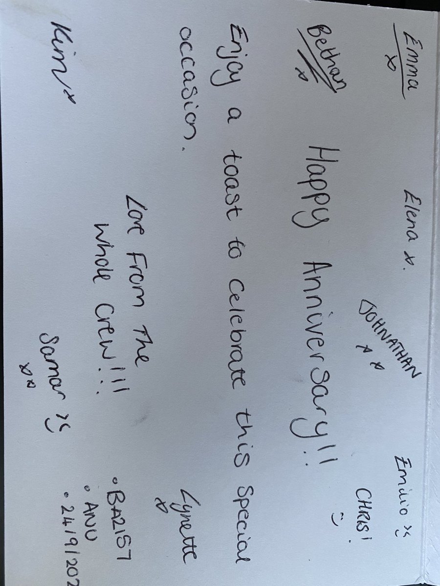 SJK_NW's tweet photo. @British_Airways What a lovely experience flying on BA2157 ~ the crew surprised us with a kind card and champagne to celebrate our first wedding anniversary, so thoughtful thank you!  #Britishairways  #FirstAnniversary #Antigua #Returntoantigua #Cabincrew #Kindness https://t.co/UXmDXWCuED