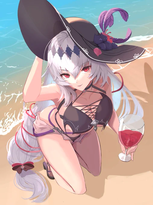 水着ジャンヌ描きました#グラブル #グラブルファンアート 