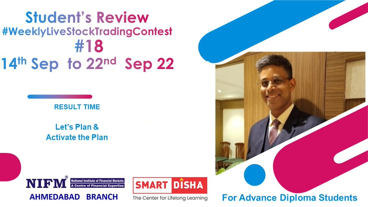 smart_disha's tweet photo. https://t.co/DVHDOkkqmK
Congratulations to Winner Mr.Mahesh Kalariya
#WeeklyLiveStockTradingContest 18 :
For Training : 92652 82922 / 70436 90580
For Algo : 63587 47780 / 85116 17780
Registration is must due to limited Seats.
Act opening on IIFL https://t.co/yvcnOk02xG https://t.co/HVG5CkehLQ