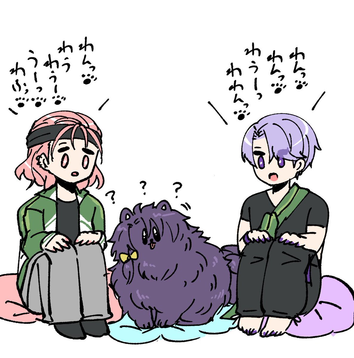 わんちゃんに犬語で話しかけられてるけど、なんて言ってるのか全然わかってないクソデカポメガバース日光さん 