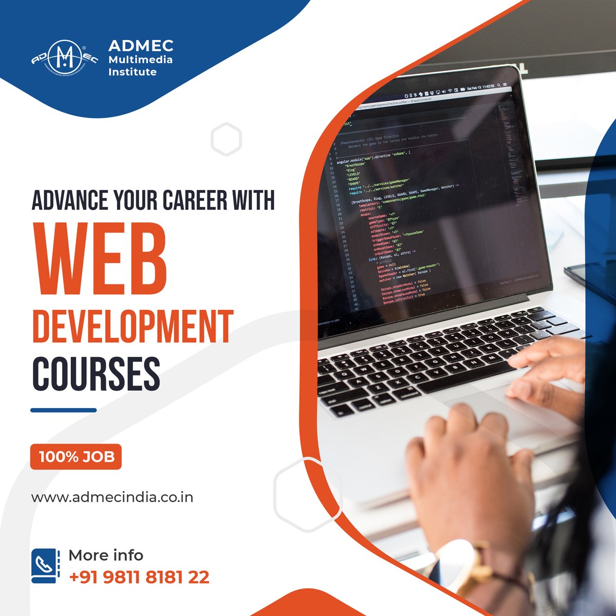 admecinstitute's tweet image. Gear up your skills by learning #backenddevelopment with #webdevelopmentcourseinDelhi at ADMEC. This is a 6 months diploma and you will be taught by web programming expert Mr. Ravi Bhaduaria.
Check course details here: bit.ly/3dDfNor
#webdevelopment