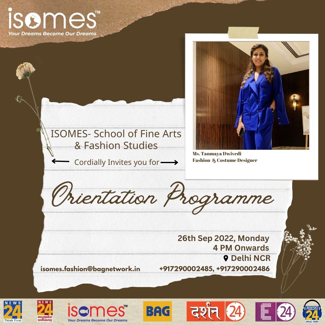 ISOMESNOIDA's tweet photo. We welcome Ms. Tanmaya Dwivedi a renowned Fashion & Costume Designer as Chief Guest for the "Orientation Program" of Diploma batch session 2022 of ISOMES -School of Fine Arts & Fashion studies #OrientationDay #1stbatch #Diploma #fashiondesign #Textiledesign https://t.co/OcbkXaN77N