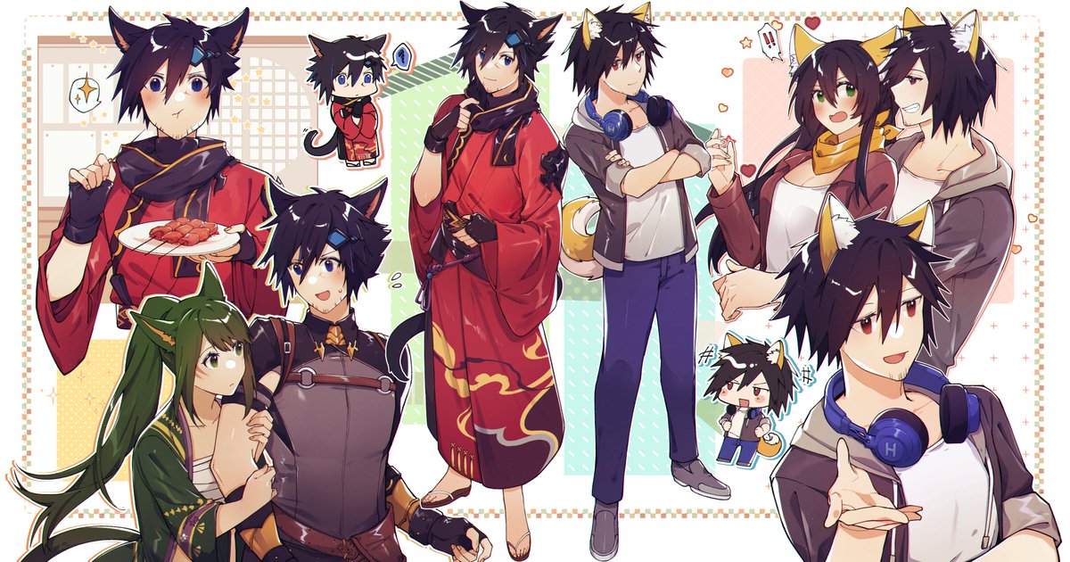 [Fanart] Haruz x Haruz(FFXIV) art by @RireNe_rn support my OC here ...