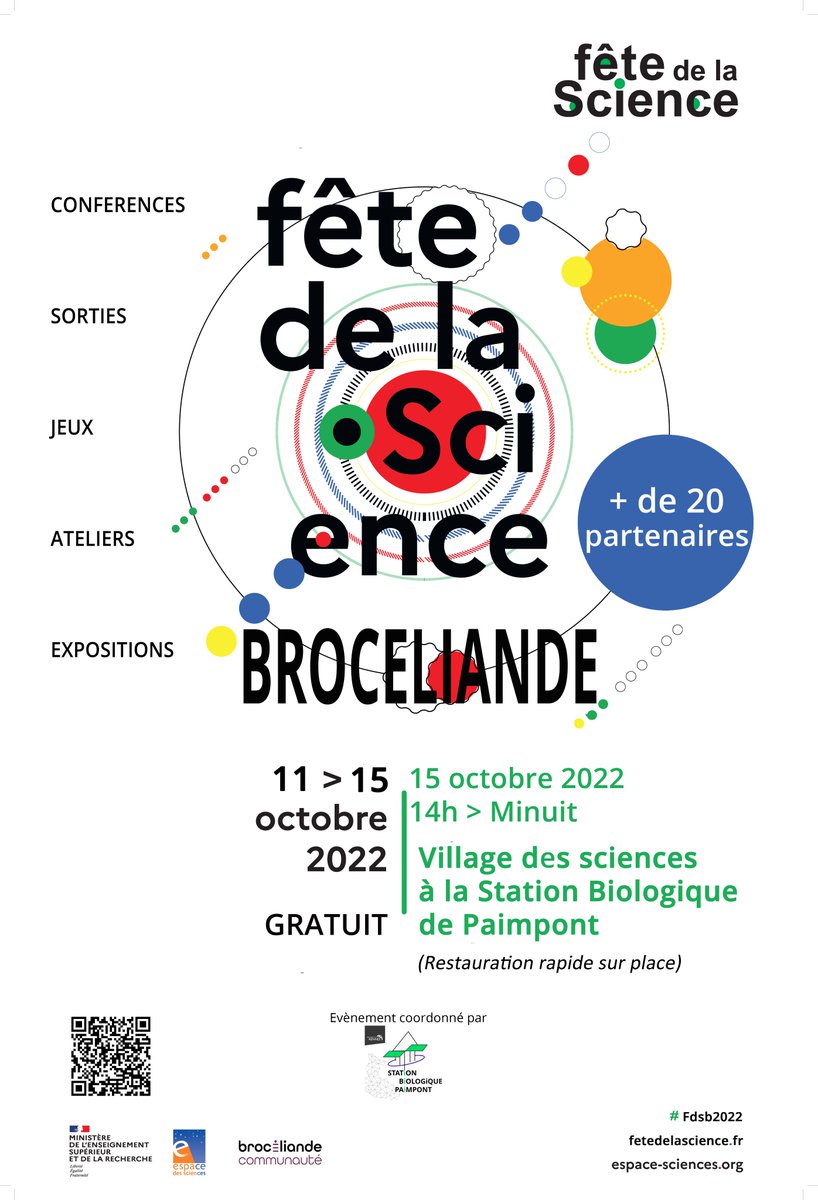 [#FDS2022] 👩‍🔬 À l'occasion de la Fête de la science 2022, tout un programme s'offre à vous en Brocéliande.
La Station Biologique accueillera un Village des sciences. Rendez-vous le samedi 15 octobre ! @Univrennes1_INT 
paimpont.univ-rennes1.fr/actualites/fet…