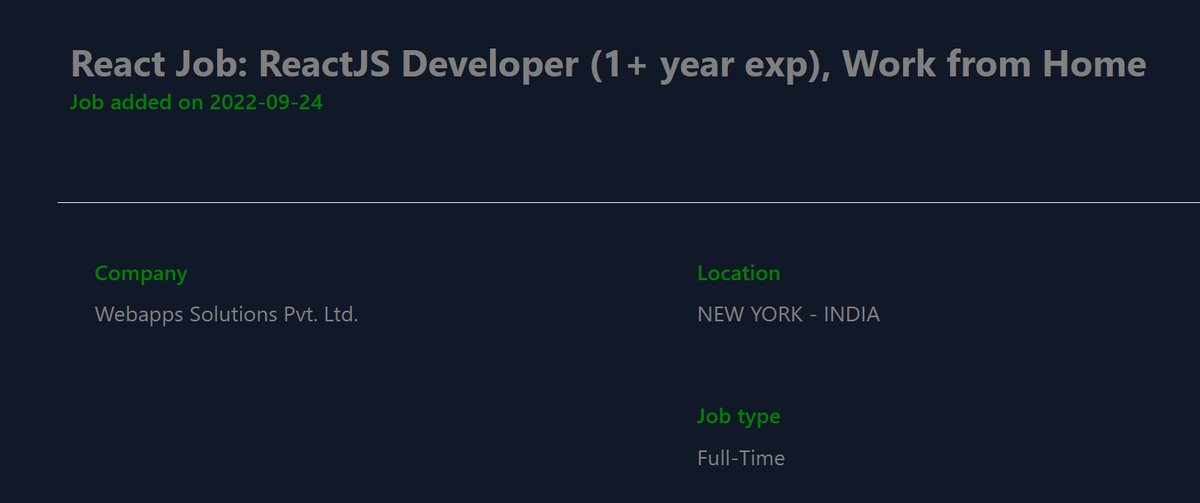 fullstackjob's tweet photo. New React JS Job: ReactJS Developer (1+ year exp), Work from Home
#react #reactjs #javascript #JavaScriptJobs #JSJobs #techjobs #devjobs
https://t.co/SdkioHWnte https://t.co/dhRuCjE7Vr