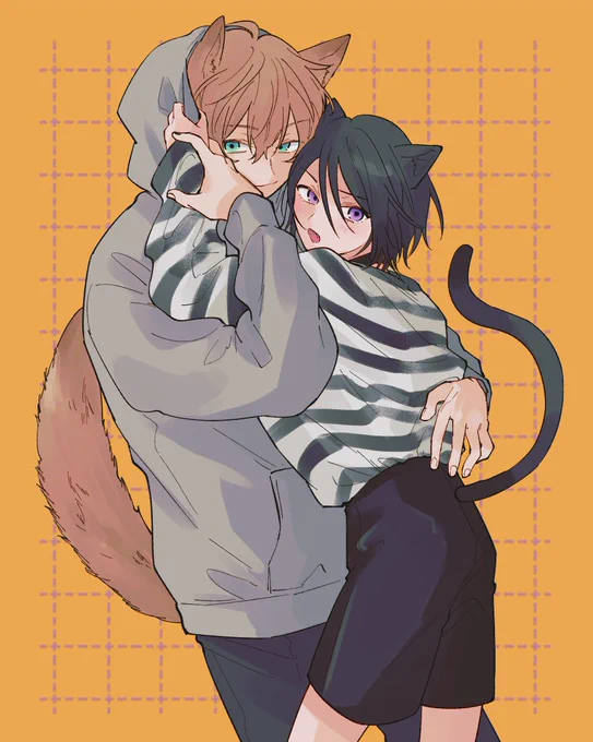 姿隠して暮らしてる🐶×🐱 #創作BL 
