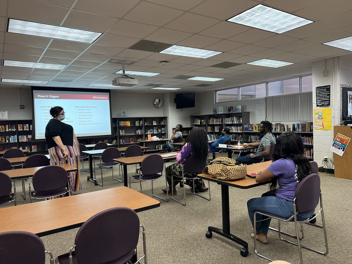 DeeDeBurke's tweet photo. De-Escalation Session with Mrs. Stang! #InstructionalSupportTeam #HawkEducators @CMMS_Hawks https://t.co/M9AJynZXiS