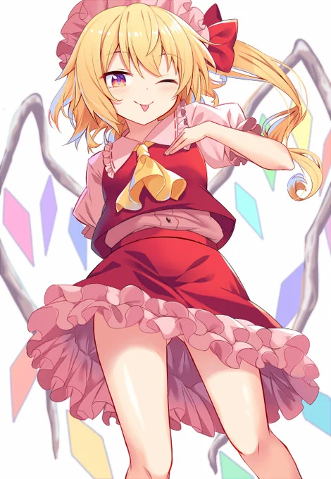 まさかフランちゃんが東方人気投票一位とは!!という事で私が前に描いたフランちゃん見て! 