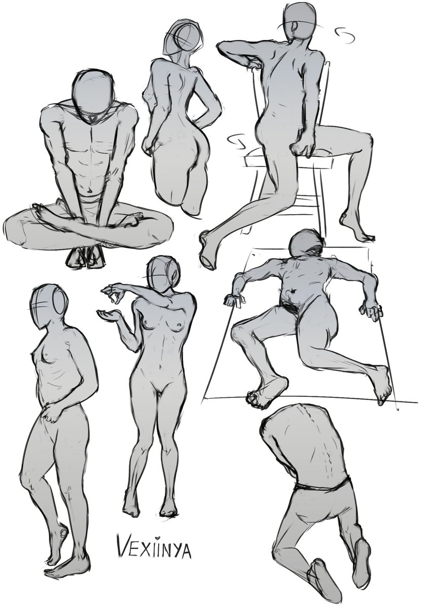 vexiinya's tweet photo. some warm-up studies :)

#anatomystudy #sketch #warmup #digitalart #illustration #drawing https://t.co/b7LfaM4A25