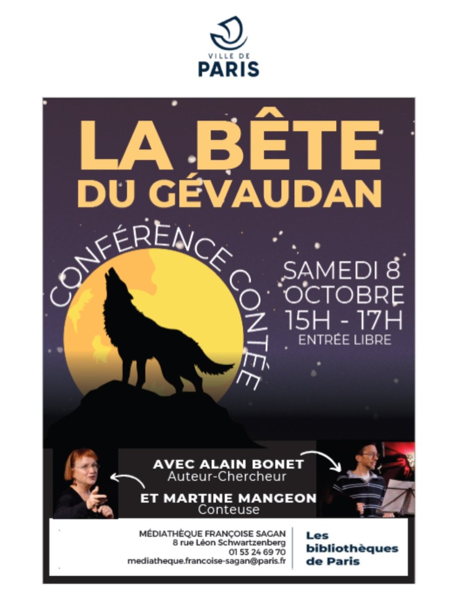 CatMo0105's tweet photo. Chouette ! L'occasion inespérée de rencontrer un de mes auteurs !
Alain Bonet
Qui a publié Gévaudan, petites histoires de la grande bête dans ma #collectionHorsTemps @editionsexaequo 
@Paris 
@BibParis 🤩📚 https://t.co/6BIZTgqrMf