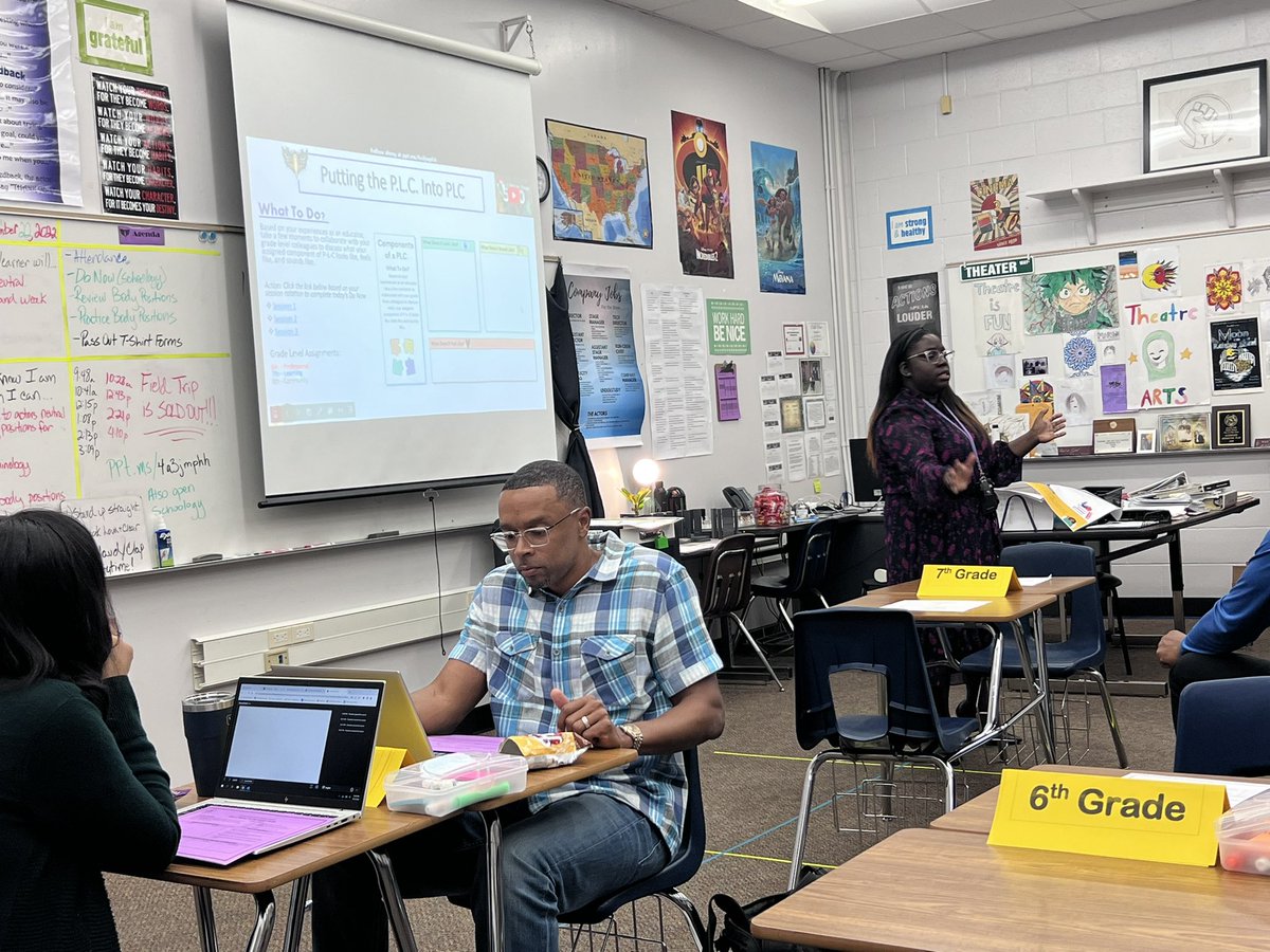 DeeDeBurke's tweet photo. PLCs and Clarity Session with Ms. V. Moore and Ms. J. Kennedy! #InstructionalSupportTeam #HawkEducators @CMMS_Hawks https://t.co/DqR53dvL3N