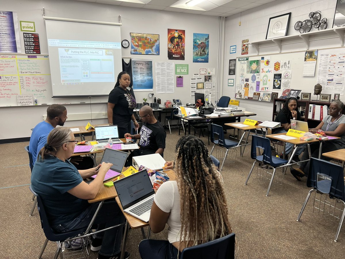 DeeDeBurke's tweet photo. PLCs and Clarity Session with Ms. V. Moore and Ms. J. Kennedy! #InstructionalSupportTeam #HawkEducators @CMMS_Hawks https://t.co/DqR53dvL3N