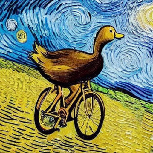 HanseaticW's tweet photo. Duck on a bike 

#ai #duck #art #vangogh #london #stylish #artificialintelligence #germany #photography #berlin #style #nature #photooftheday #munich #paris #fashion #startup #ente #instagood #painting #newyork #ki #travel #love #münchen #innovation #picoftheday #bike https://t.co/ny9CZ4l1PT