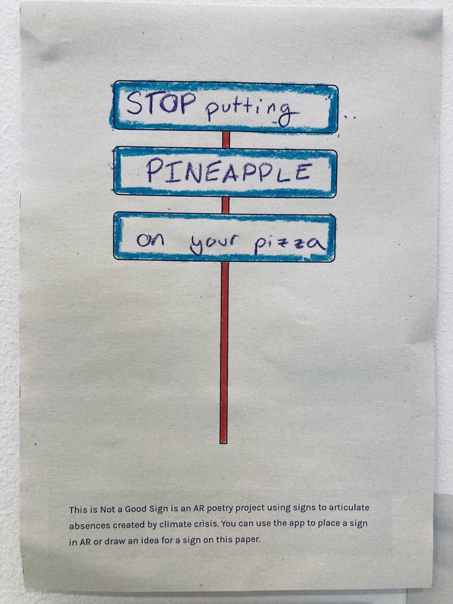 jr_carpenter's tweet photo. some highlights from the proposals people have submitted for signs calling attention to climate crisis. so wish we could make all of these @tomokihara #DDW22 #DigitalDesignWeekend @V_and_A #ThisIsNotAGoodSign https://t.co/ZUzOjBrKU6