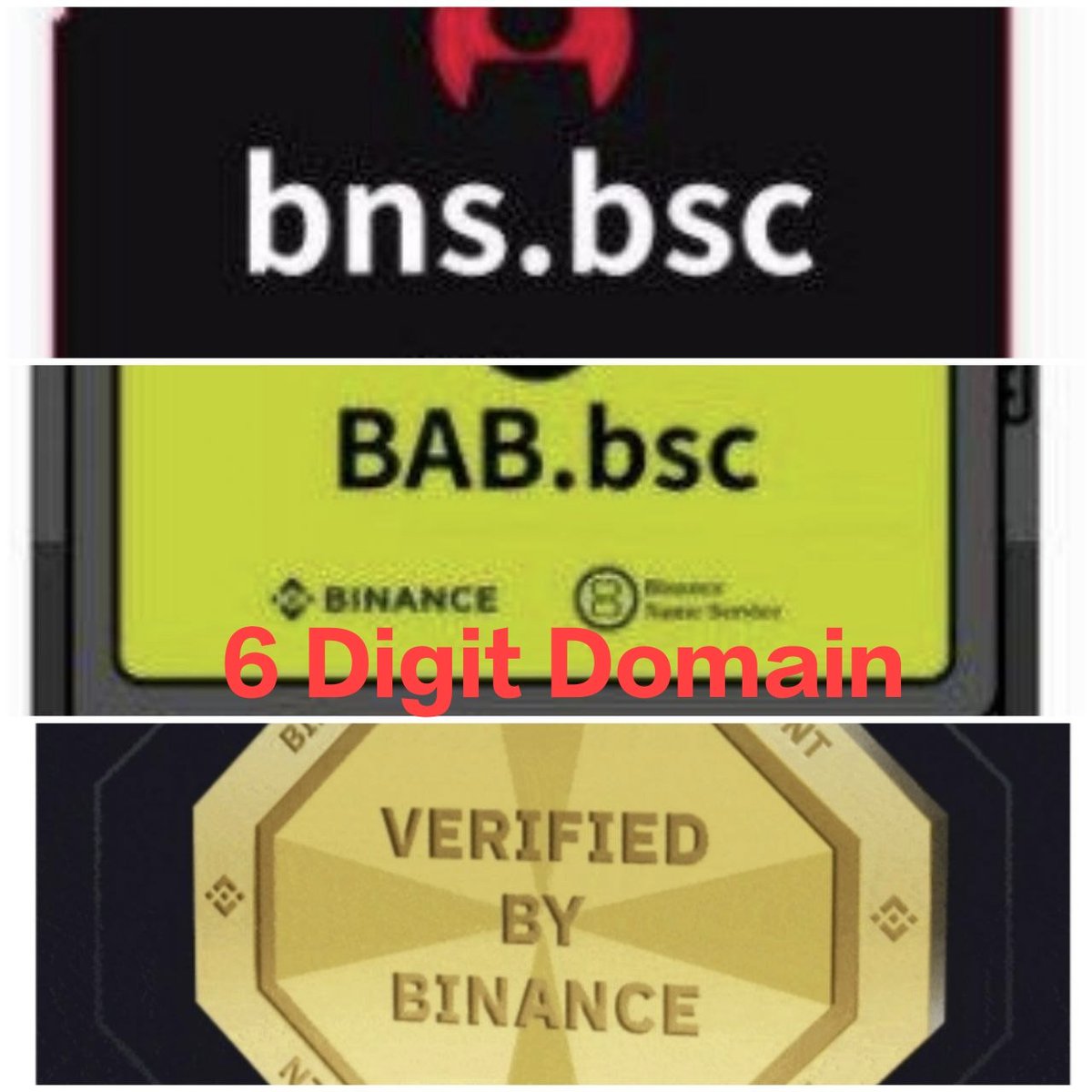 Share_Dr0ps's tweet photo. 🪂 Free BNS Domain Registration will open soon For BAB Holders 🥳

👉🏿 BNS will be open for registration within two weeks

👉🏿 Check All required NFTs for Domain mint 👇🏽
✅Like &amp; RT 
✅ Done ✅

#NFTs #BNS #freemintNFT #Jazdid #BABPASS #BABholder #Airdrop #Cryptocurency #BNB https://t.co/VKEopSxhKk