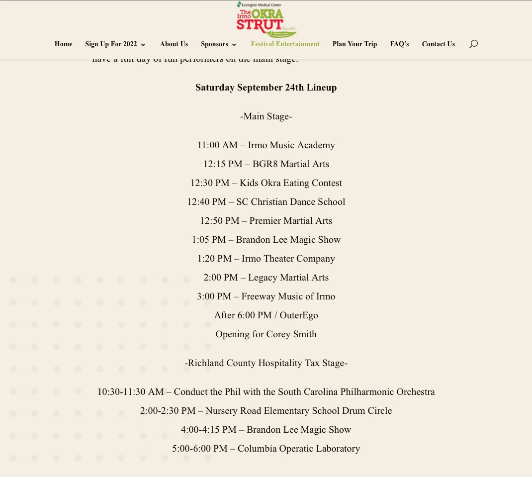 Come visit us today at the Irmo Okra Strut!  NRES-AM st the D5 Magnet Booth, #145 (at the star)!
Then from 2:00-2:30 at the Hospitality Tax Stage near the VIP area and Shuttle Drop Off, our Champions will be performing in a Drum Circle!  #LexRich5Schools  #nresartsmagnet