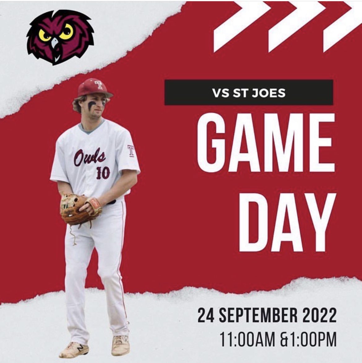 _TUCB's tweet photo. HAPPY GAMEDAY! The Owls open the 2022-23 season today with a doubleheader vs. St. Joes @ Skip Wilson Field. 🦉 #RollOwls #BatBag https://t.co/0rpsVUeKUZ