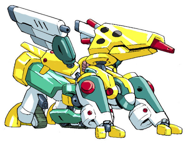 これを見ると肩の形状も前面だけの板状ではないことがかろうじてわかるな。

あと質問にあったバイザー下が少し見えてる。多分コミュニケーションモニタ式の眼がある。

腰背面アーマーには人型時でも無限軌道がほぼ剥き出しで付いております。
メダチェンジの際に張り出してくる。 