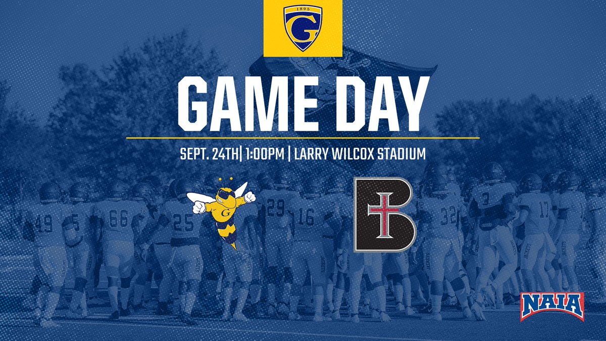GracelandFB's tweet photo. 𝙂𝘼𝙈𝙀 𝘿𝘼𝙔
🆚Benedictine College
🏟️Larry Wilcox Stadium
⌚️1:00PM CST
📺 https://t.co/waUZKLDHNN
📊 https://t.co/ZSQRimxrXY
🎟️ https://t.co/XwuDapKEyu

#OnlyTheTough https://t.co/02z3LaQ9KF