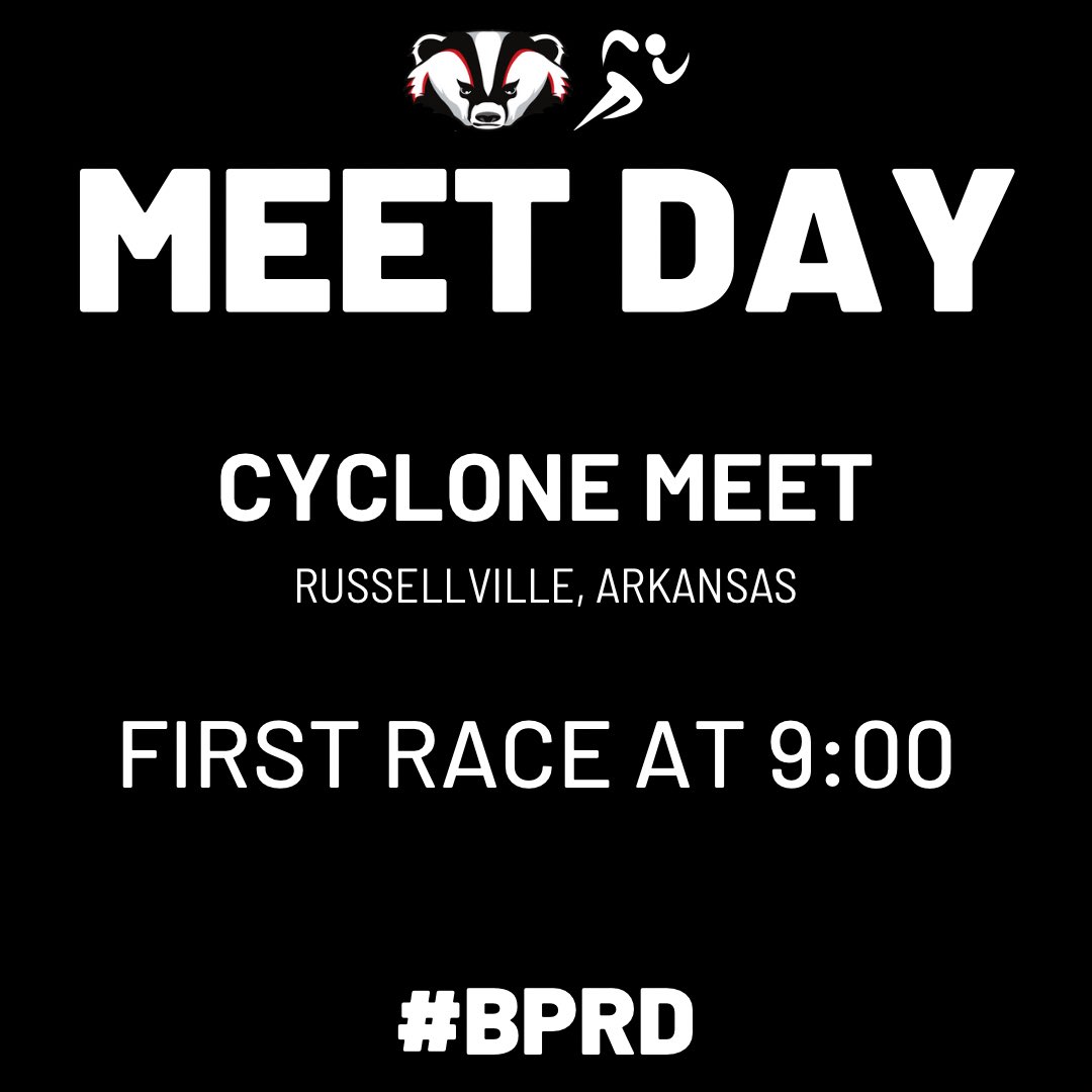 badgerxctf's tweet photo. Today is the day!  Our XC teams travel to Russellville for the Cyclone Meet, races in this order:
9:00 - Sr. Boys
9:30 - Sr. Girls
10:00 - Jr. Boys
10:30 - Jr. Girls

Race results will be in the link in our bio!

#BPRD https://t.co/9qvmJatuwv