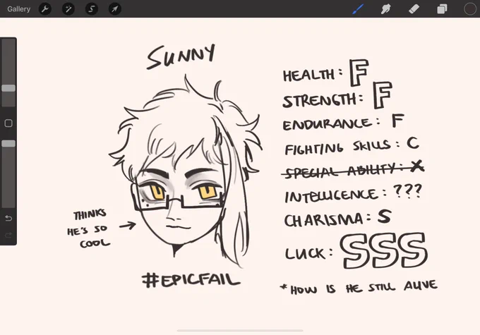 [oc] danger-prone lucky man. the pathetic guy ever 💔 