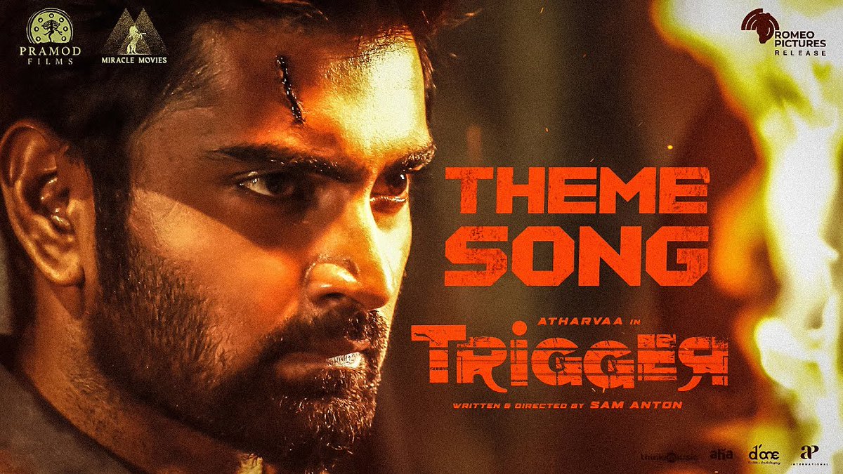The Contemporary theme song from @Atharvaamurali starring #Trigger is here #TriggerTheme : youtu.be/G6bu_YTRZsg An @ANTONfilmmaker Directorial @pramodfilmsnew @miraclemoviesin @DesiboboPrateek @ShrutiNallappa @mynameisraahul #RomeoPictures