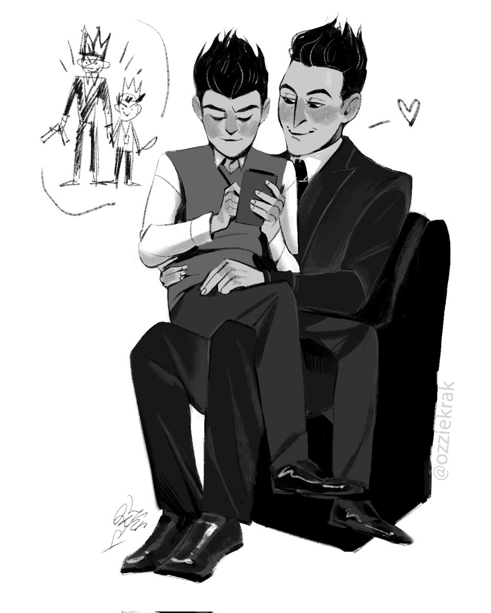 Like Father, like son 🖤 Martin and Oswald from Gotham.
.
.
.
#martingotham
#martincobblepot #oswaldcobblepot  #Illustrator #Gotham #Penguin #DC