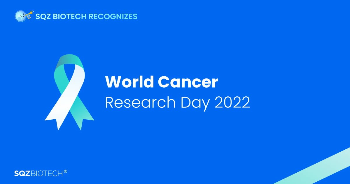 SQZBiotech's tweet photo. It’s #WorldCancerResearchDay. Today and every day, we’re working to advance treatments for cancer patients. Learn more about how our clinical trials seek to put patients’ own immune systems to work to fight their cancer:
https://t.co/i9ZIIVrVSF https://t.co/iCn9mjoqcW