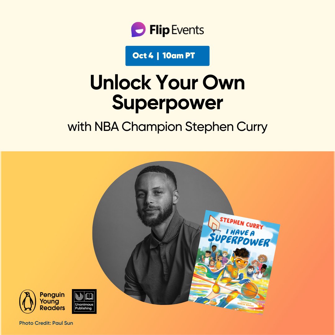 Quick reminder: we all have superpowers. Learn how to unleash them in our event with NBA star @StephenCurry30 on Oct 4! Register 🔗: aka.ms/StephenCurry @PenguinClass @UnanimousMedia 🏀🧺🙌