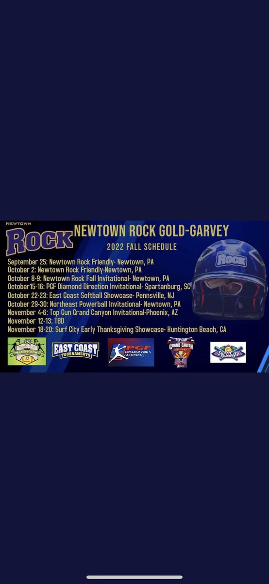 Excited for this weekend!! Fall season schedule <a href="/GoldGarvey/">Newtown Rock Gold- Garvey</a>