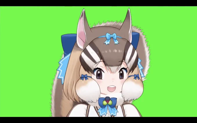 まさかのグリーンバックだったでもかわいい #シマリスらいぶ 