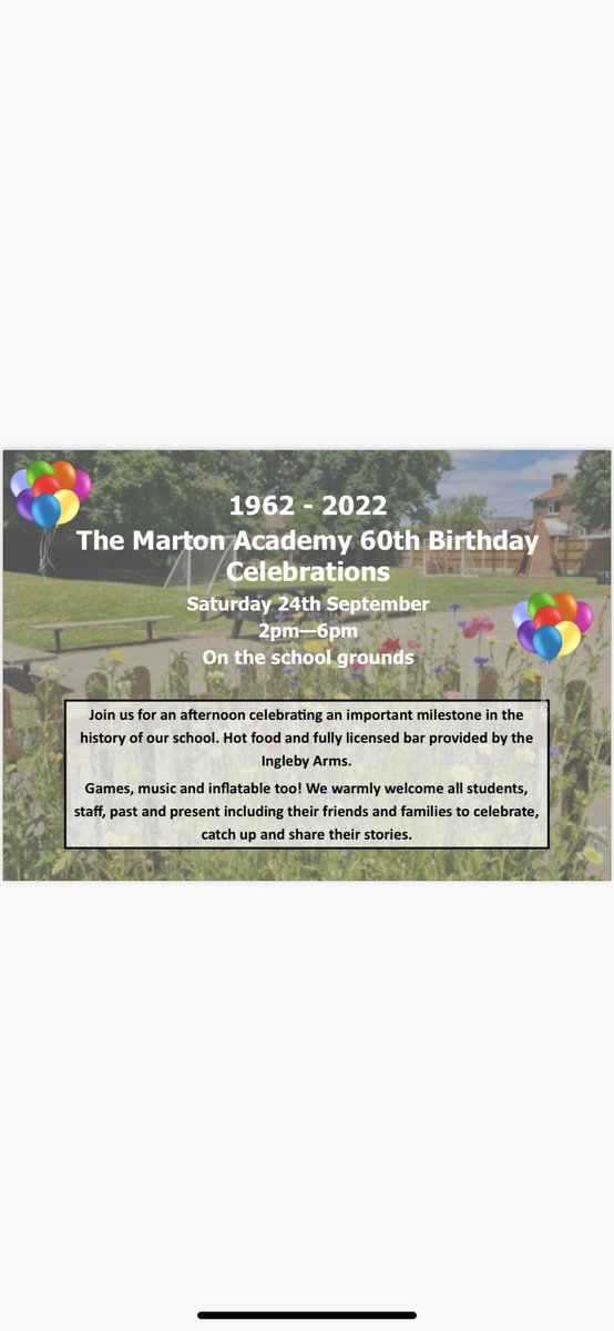 MartonAcademy's tweet photo. Today’s the day!!! 🎊🎈 Come on down! 😀 https://t.co/YYKbZMS9xR