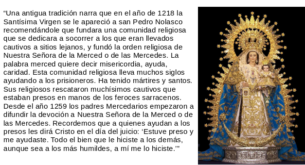 Nuestra Señora de las Mercedes, patrona de los presos