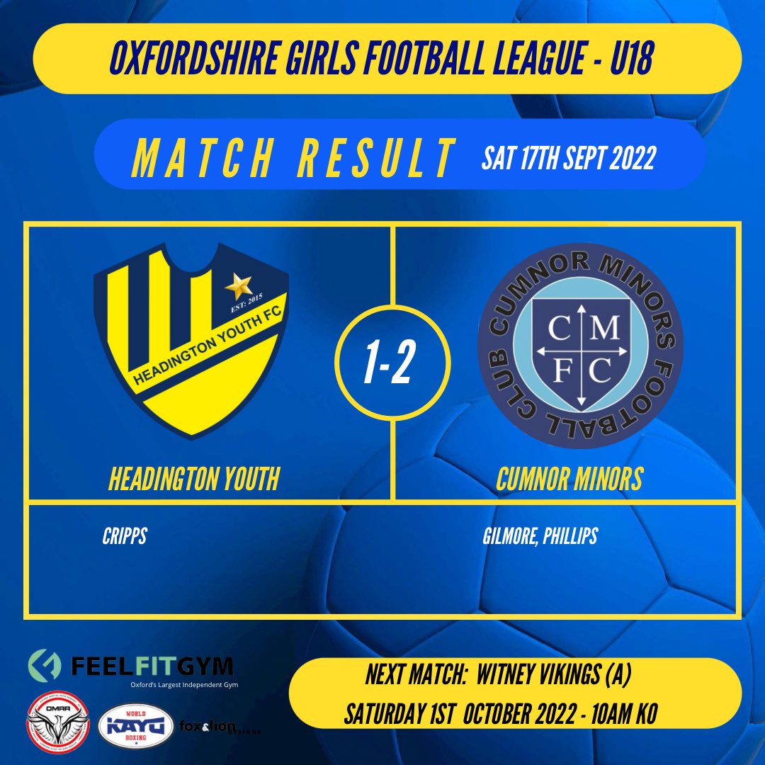 A close competitive game, with very few chances, ends in defeat for the ladies. Credit to Jon and the Cumnor team on claiming the 3 points.