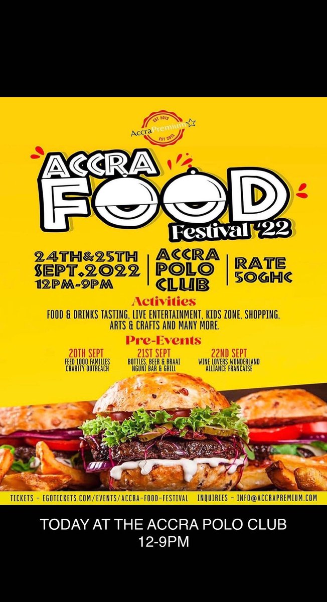 AccraWeDey's tweet photo. 📍Accra Polo Club

📅 24/09/2022

⚡️@AccraPremium 

🎟 50 cedis

#AccraWeDey https://t.co/yjSKsjMoLD