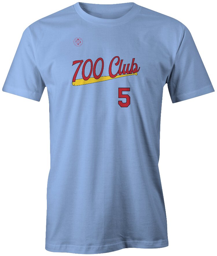 TMASTL's tweet photo. The 700 Club.

New shirts available now on https://t.co/TT8QHgX1ZL.

Everything on the site is 10%, no promo code needed. 

#STLCards https://t.co/3TGSrGsZbj